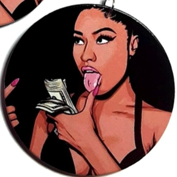 CASH OUT Medium Statement Dangle Wood Earrings - Picture 4 of 5